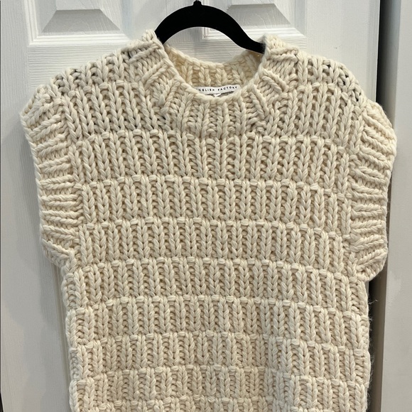 English Factory Sweaters - English Factory Cream Knit Sweater Vest